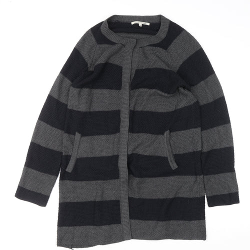 Lollys Laundry Womens Grey Striped Long Sleeve Cardigan M