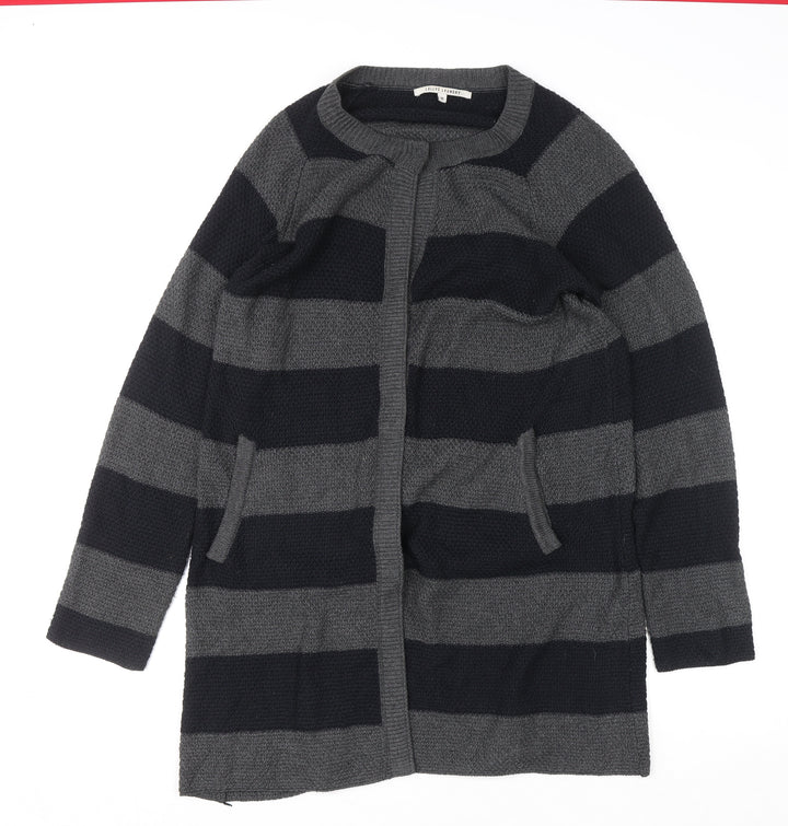 Lollys Laundry Womens Grey Striped Long Sleeve Cardigan M