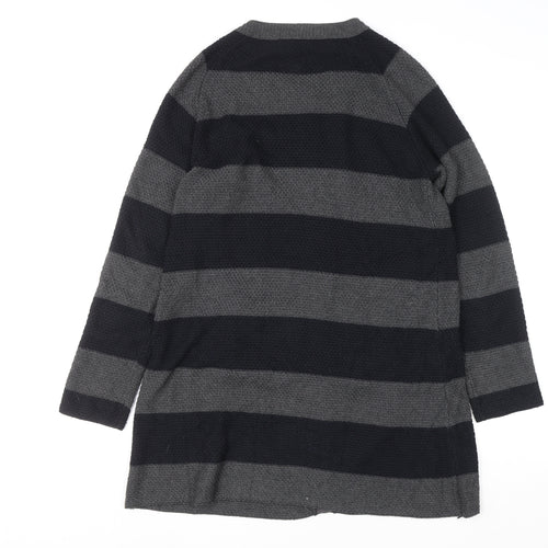 Lollys Laundry Womens Grey Striped Long Sleeve Cardigan M