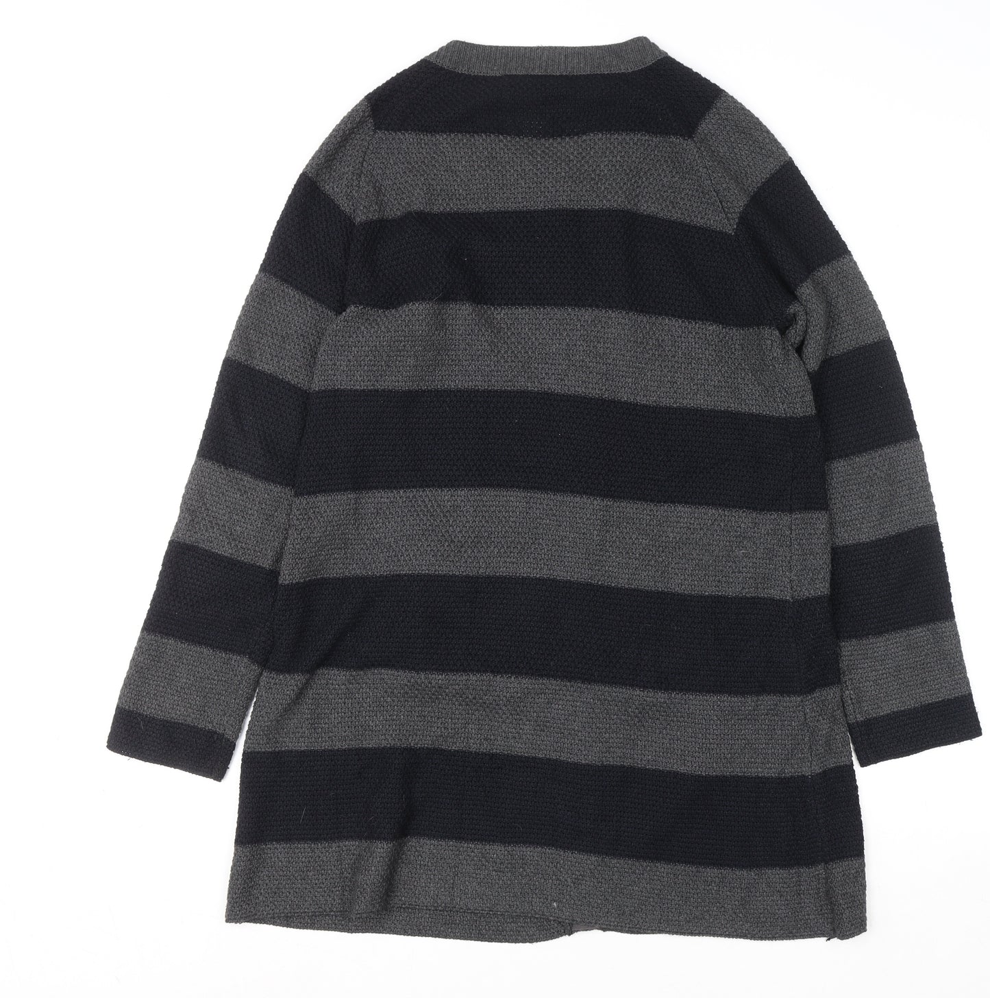 Lollys Laundry Womens Grey Striped Long Sleeve Cardigan M