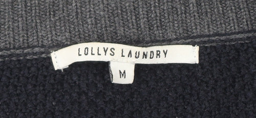Lollys Laundry Womens Grey Striped Long Sleeve Cardigan M