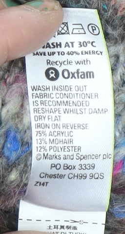 Marks and Spencer Women’s Multicoloured Mohair Acrylic Knit Jumper UK 14