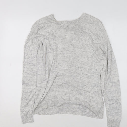 Next Women’s Grey Wrap V-Neck Knit Jumper Size 12