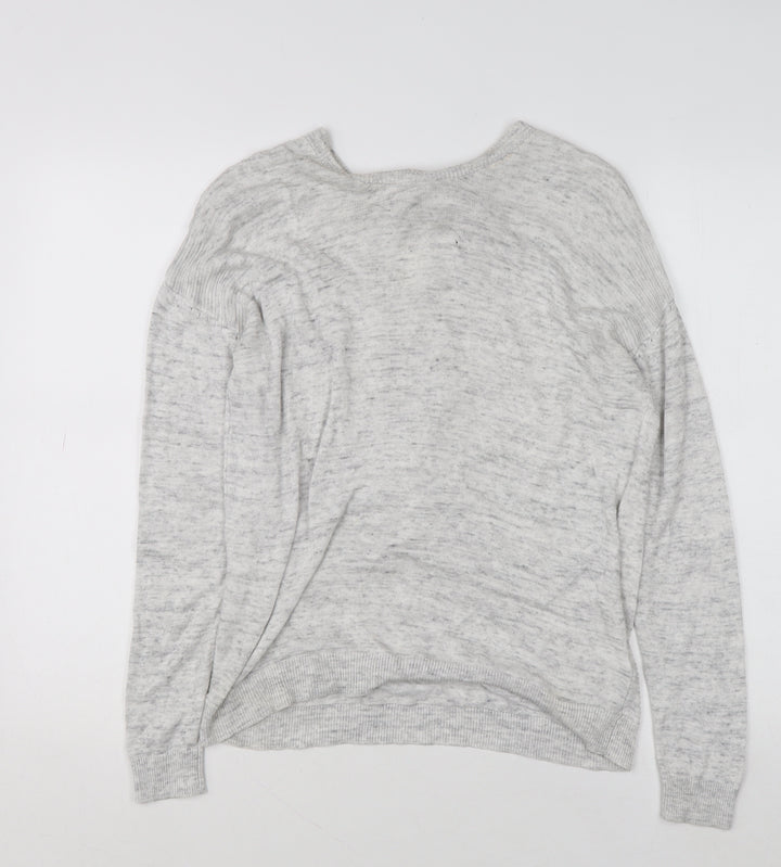 Next Women’s Grey Wrap V-Neck Knit Jumper Size 12