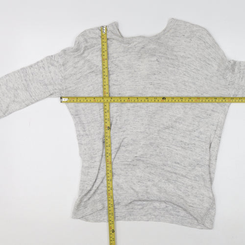 Next Women’s Grey Wrap V-Neck Knit Jumper Size 12