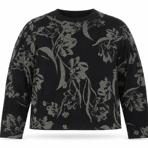 Marks and Spencer Women’s Black Floral Knit Long Sleeve Pullover Jumper M