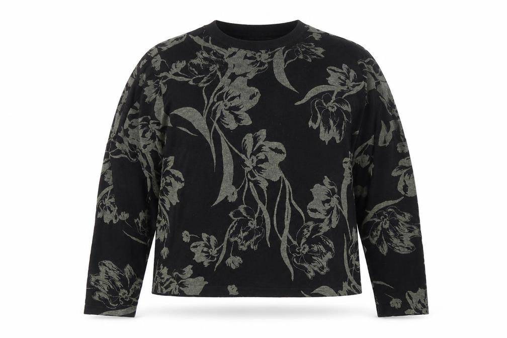 Marks and Spencer Women’s Black Floral Knit Long Sleeve Pullover Jumper M