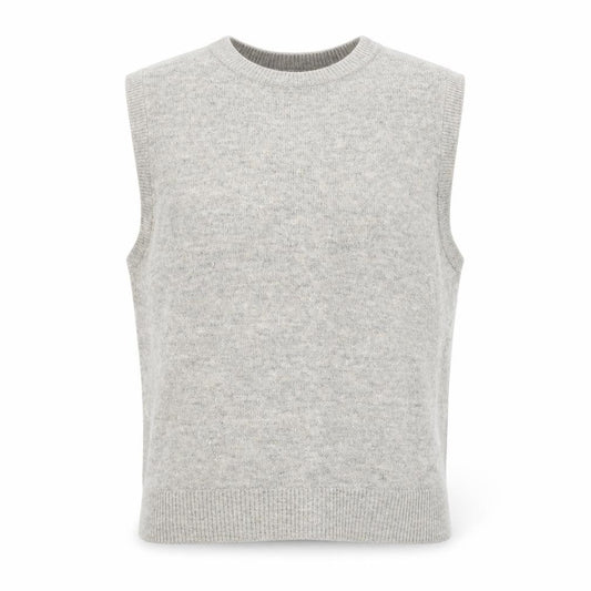 Front view of Next men’s beige cable-knit sleeveless cardigan vest xl