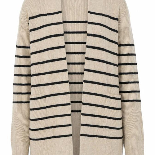 Marks and Spencer Women Beige Striped Long Sleeve Cardigan Size 6