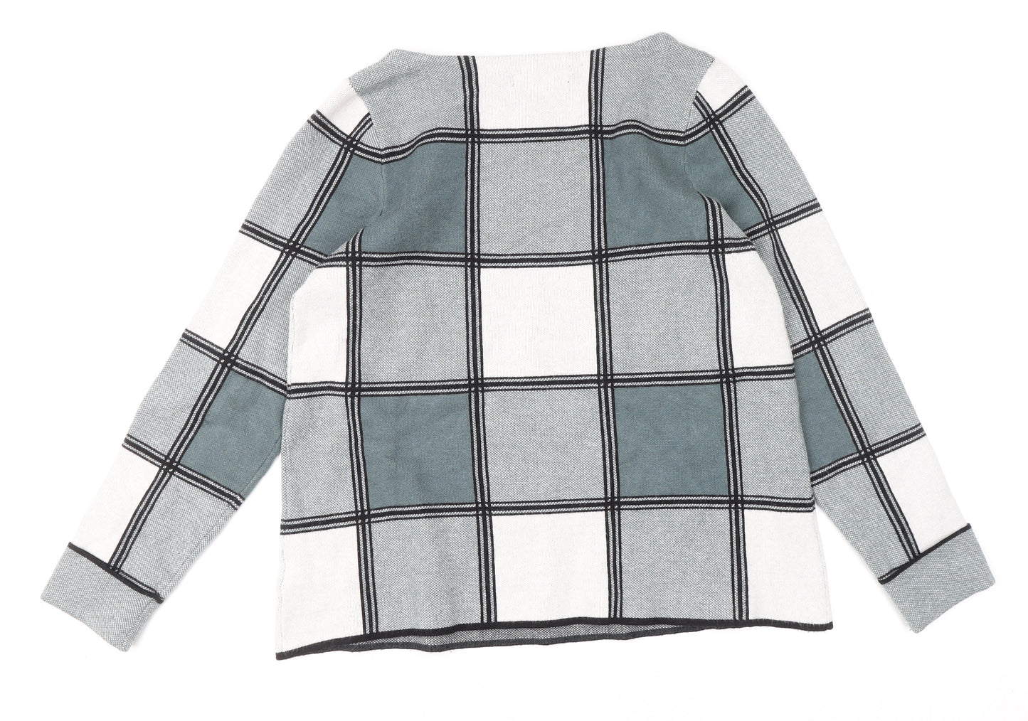 Tahari Women’s Grey Check Knit Pullover Jumper Size L