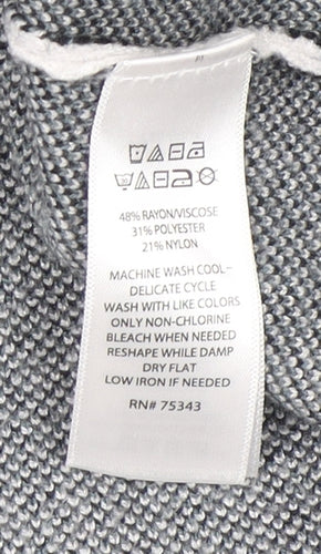 Tahari Women’s Grey Check Knit Pullover Jumper Size L