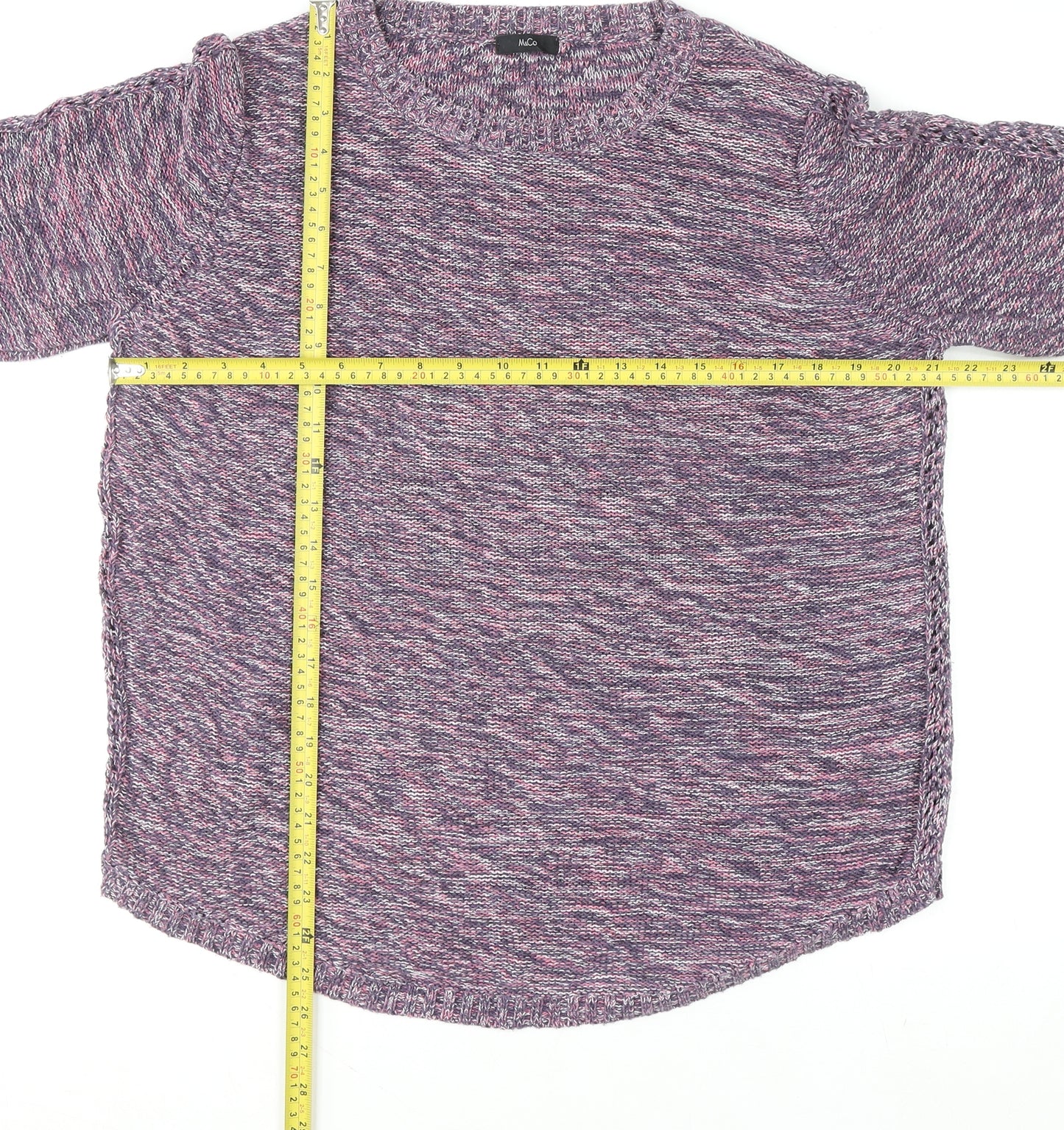 M&Co Women’s Multicoloured Knit Cotton Jumper Size 10