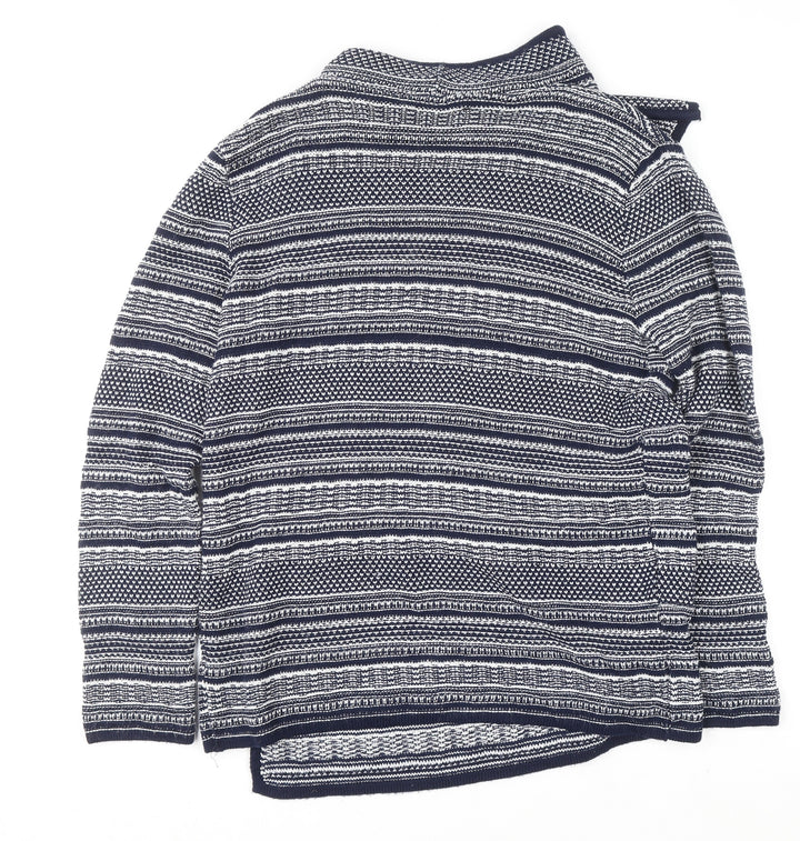 Marks & Spencer Spirit Women Navy White Size 16 Striped Cardigan