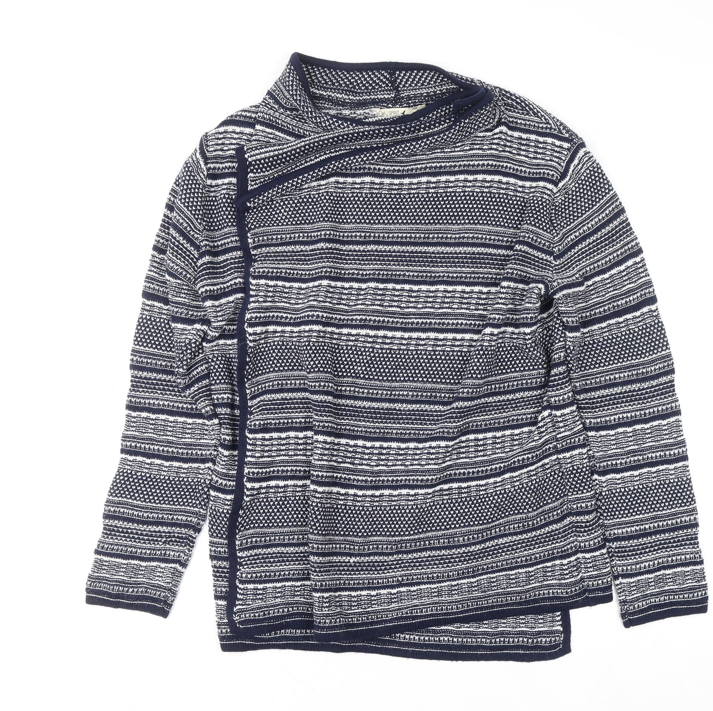 Marks & Spencer Spirit Women Navy White Size 16 Striped Cardigan