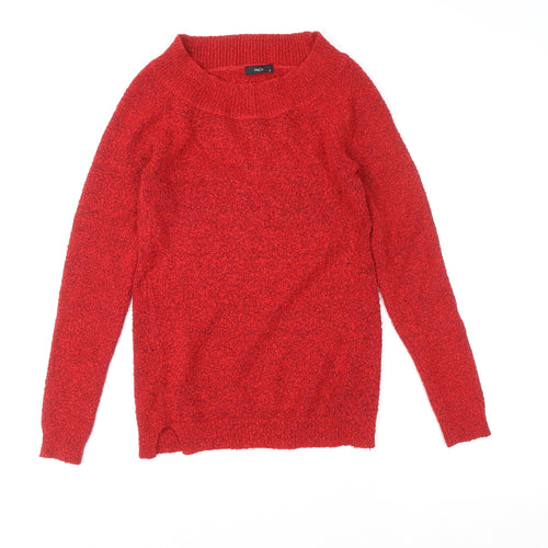 M&Co Women Red Chunky Knit Pullover Jumper Size 8