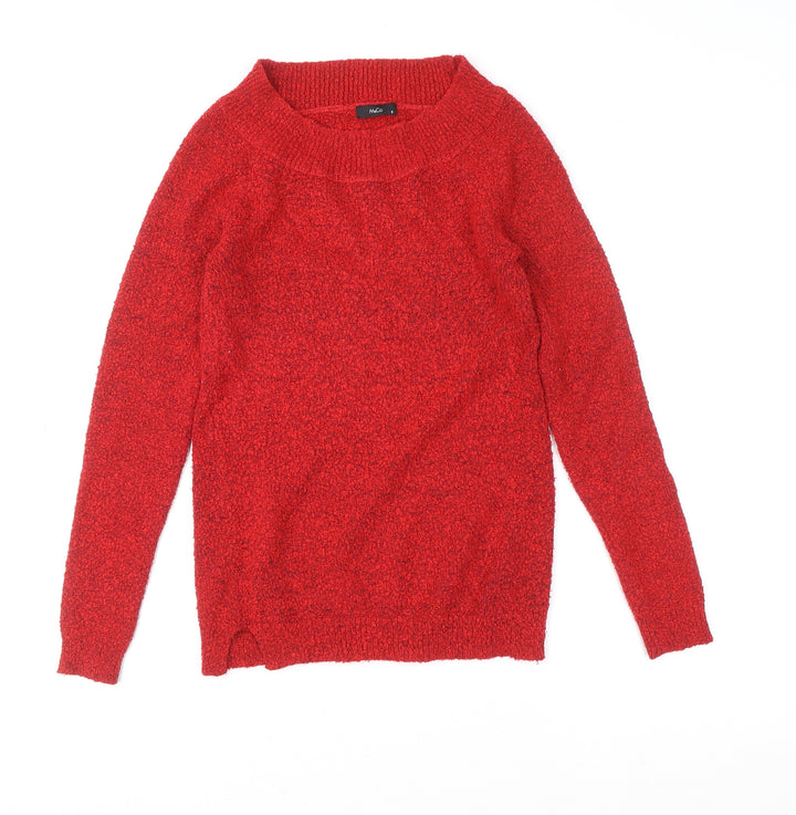 M&Co Women Red Chunky Knit Pullover Jumper Size 8