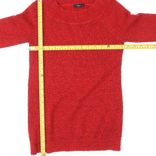 M&Co Women Red Chunky Knit Pullover Jumper Size 8