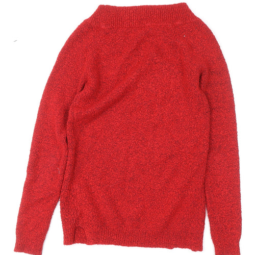 M&Co Women Red Chunky Knit Pullover Jumper Size 8