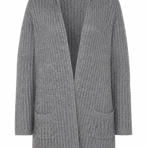Marks and Spencer Women’s Grey L Chunky Knit Long Cardigan