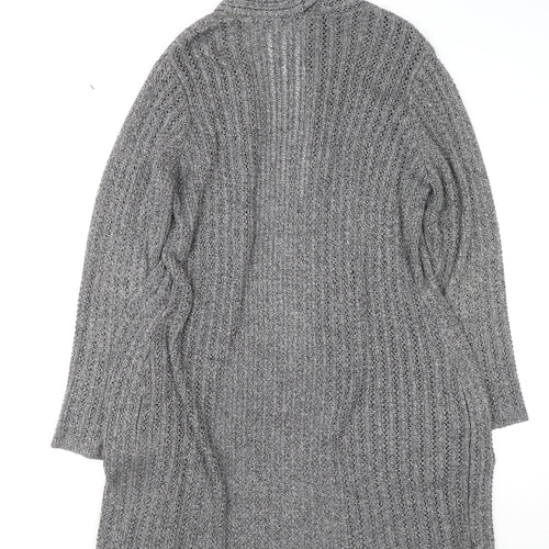 Marks and Spencer Women’s Grey L Chunky Knit Long Cardigan