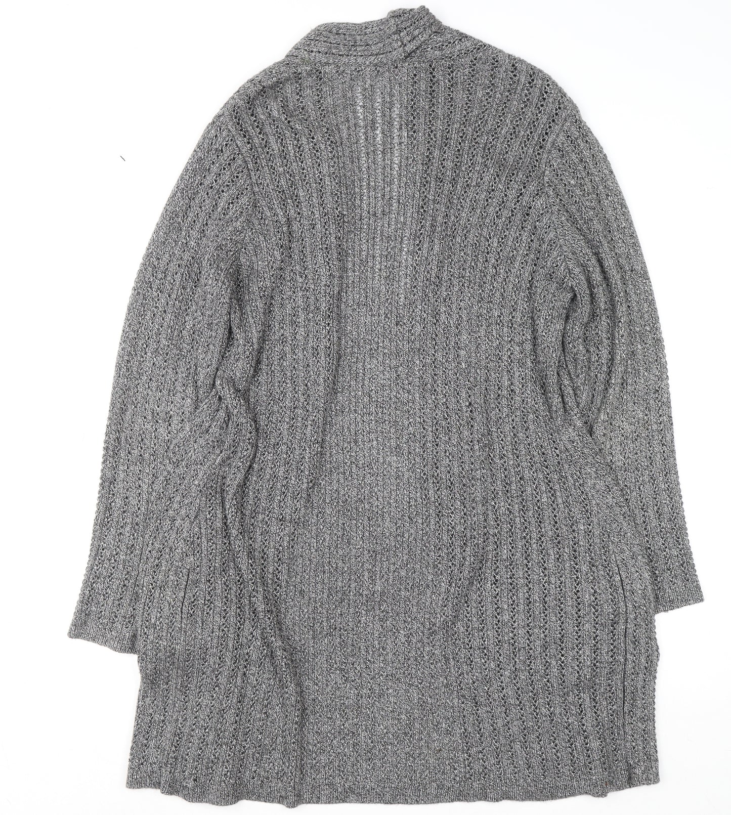 Marks and Spencer Women’s Grey L Chunky Knit Long Cardigan