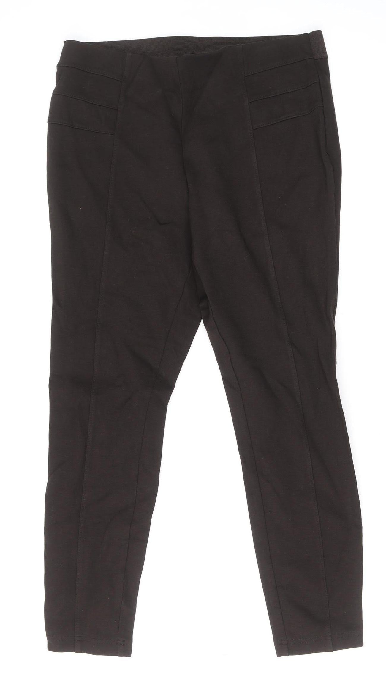 Dunnes Women Black Medium Ankle Leggings Viscose Blend Stretch