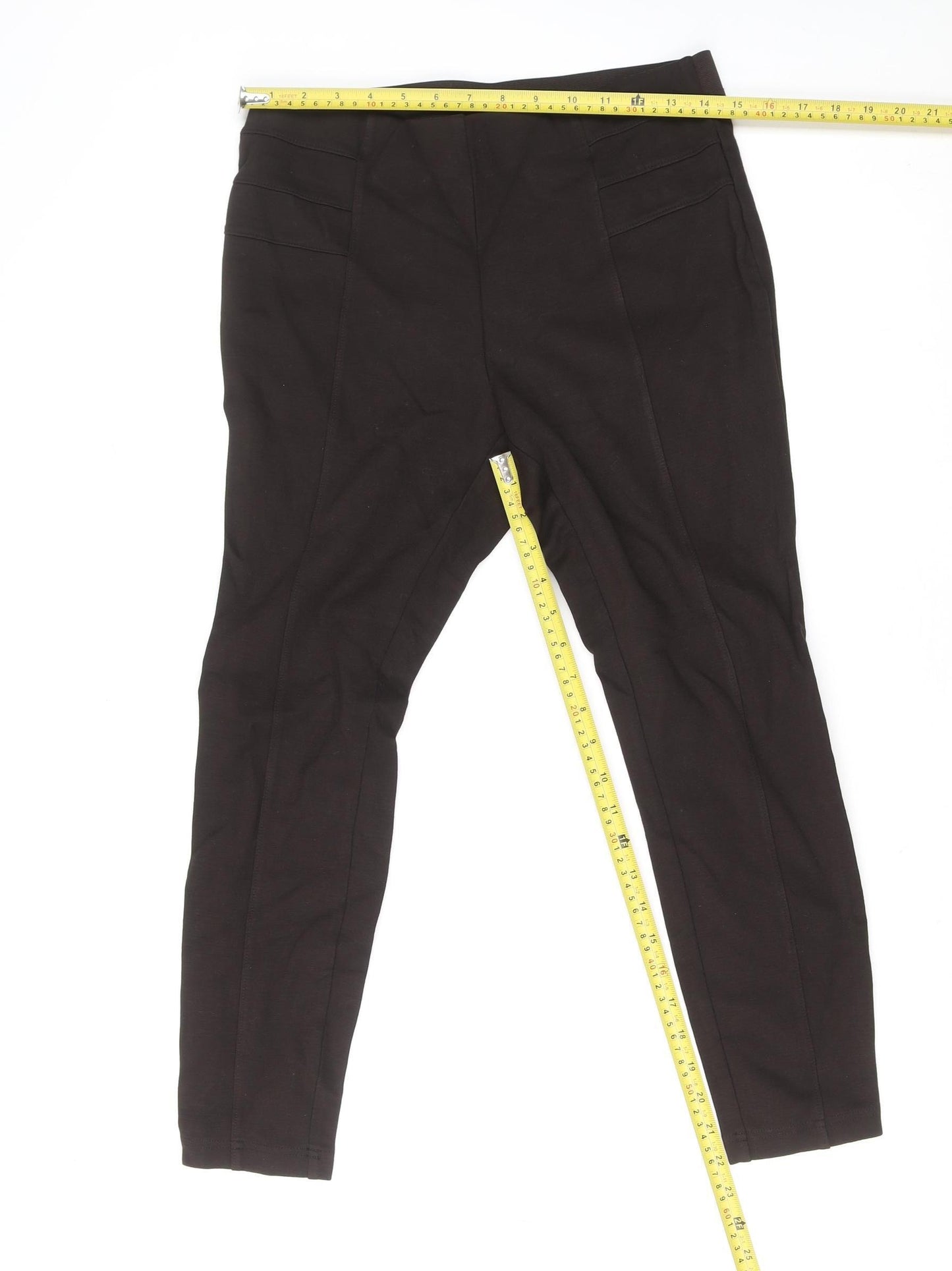 Dunnes Women Black Medium Ankle Leggings Viscose Blend Stretch