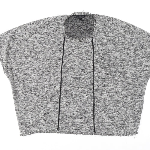 Topshop Women’s Grey Cropped Knit Short Sleeve Blouse Size 8