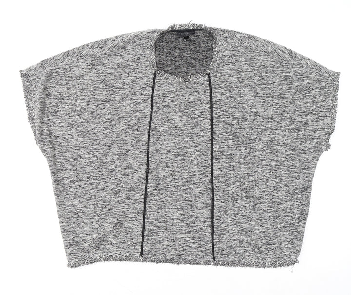 Topshop Women’s Grey Cropped Knit Short Sleeve Blouse Size 8