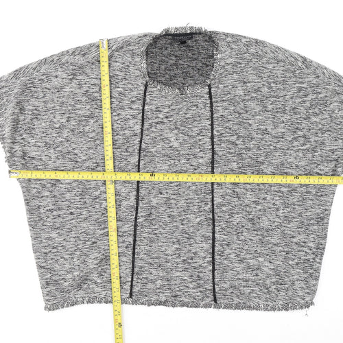 Topshop Women’s Grey Cropped Knit Short Sleeve Blouse Size 8