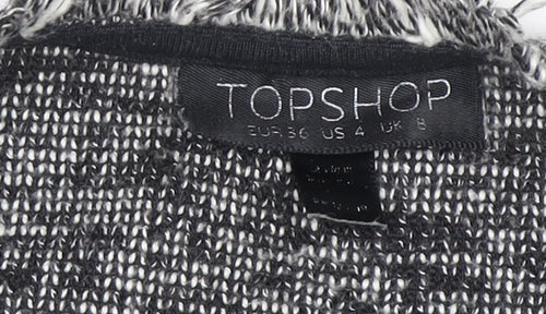 Topshop Women’s Grey Cropped Knit Short Sleeve Blouse Size 8