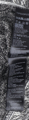 Topshop Women’s Grey Cropped Knit Short Sleeve Blouse Size 8