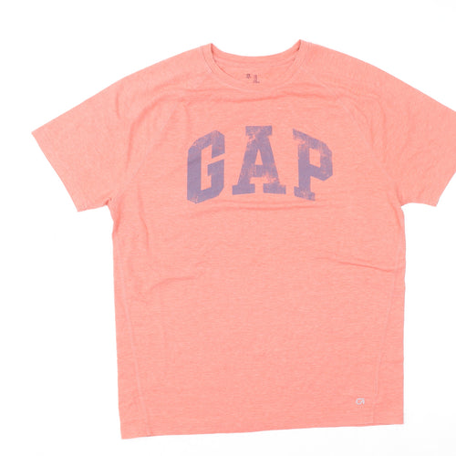 GAP Women Pink Logo T-Shirt M Raglan Sleeve Lightweight Sports Top