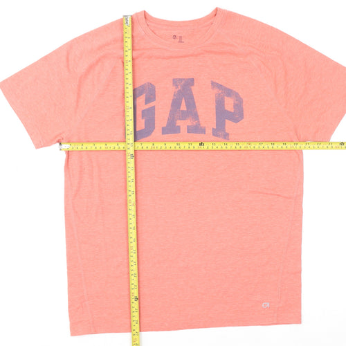 GAP Women Pink Logo T-Shirt M Raglan Sleeve Lightweight Sports Top