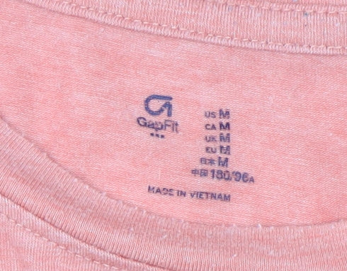 GAP Women Pink Logo T-Shirt M Raglan Sleeve Lightweight Sports Top