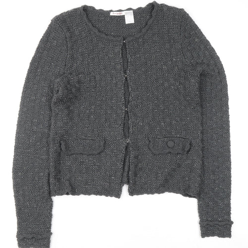 Anne Weyburn Women’s Grey Chunky-Knit Long Sleeve Cardigan Size 14/16