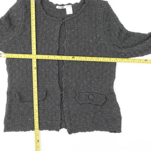 Anne Weyburn Women’s Grey Chunky-Knit Long Sleeve Cardigan Size 14/16
