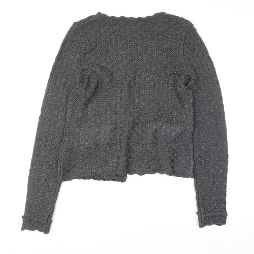 Anne Weyburn Women’s Grey Chunky-Knit Long Sleeve Cardigan Size 14/16