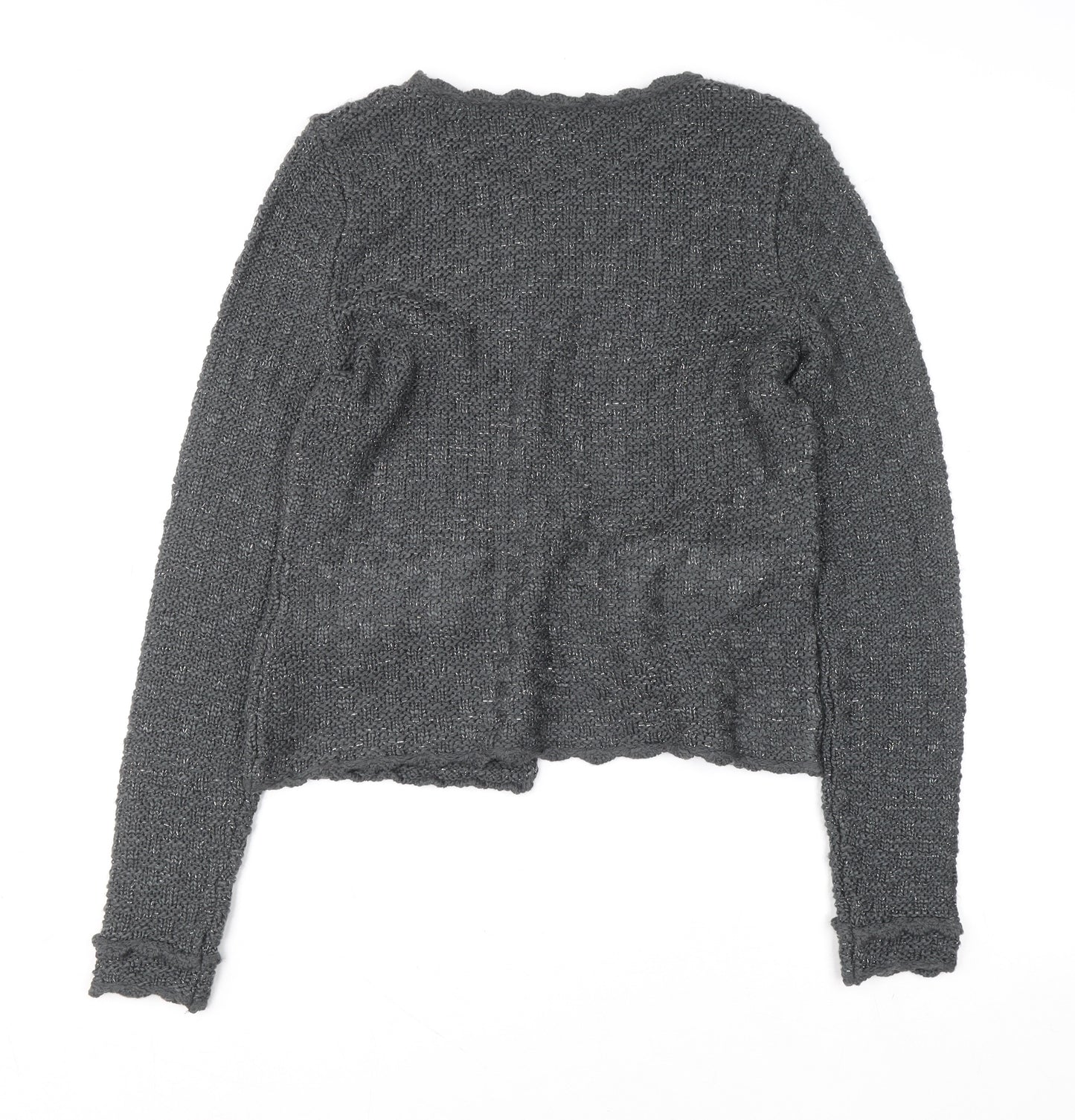 Anne Weyburn Women’s Grey Chunky-Knit Long Sleeve Cardigan Size 14/16