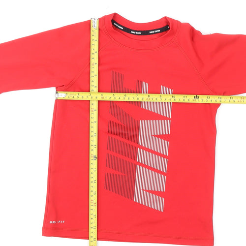 Nike Boys Red Dri-Fit Rash Guard Swim Top 8-10 Years Quick Dry UV