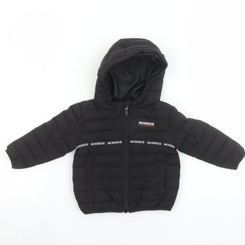 McKenzie Unisex Baby Black Puffer Jacket 3-6 Months Hooded Water Resistant