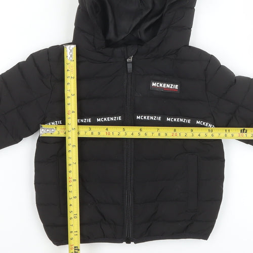 McKenzie Unisex Baby Black Puffer Jacket 3-6 Months Hooded Water Resistant
