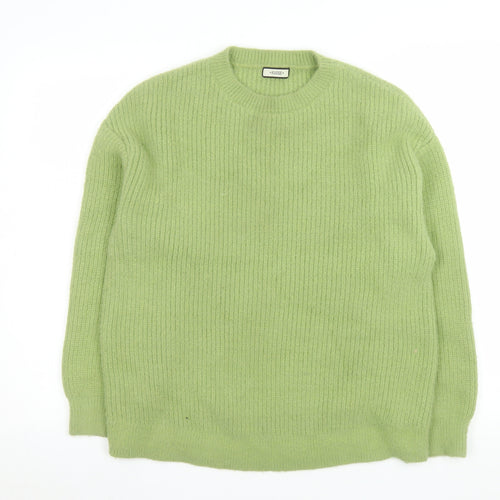 KUOSE Women Green Crew Neck Knit Pullover Jumper Size S