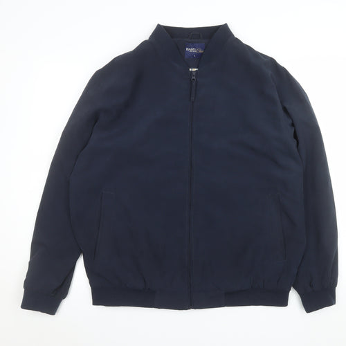 EASY Classic Collection Men's Blue Bomber Jacket L Polyester Zip Up