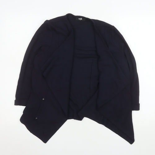 Wallis Women Blue Knit Mid-Length Open Basic Jacket M