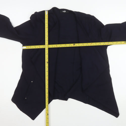 Wallis Women Blue Knit Mid-Length Open Basic Jacket M