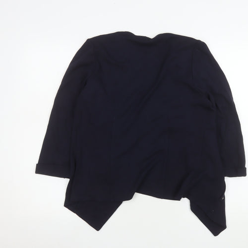 Wallis Women Blue Knit Mid-Length Open Basic Jacket M