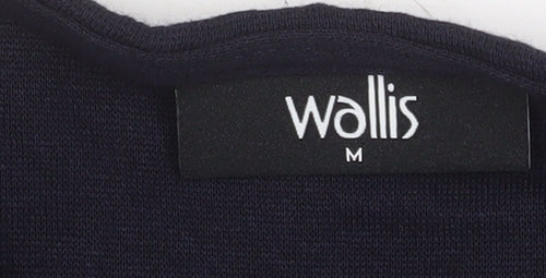 Wallis Women Blue Knit Mid-Length Open Basic Jacket M