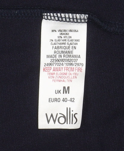 Wallis Women Blue Knit Mid-Length Open Basic Jacket M