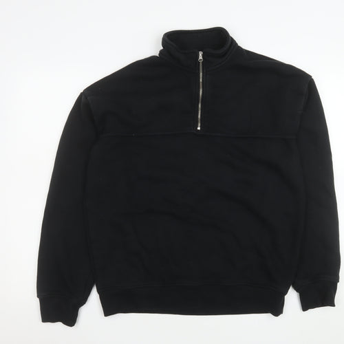 Forever 21 Men’s Black Fleece 1/2 Zip Pullover Sweatshirt Size S